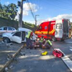 Motociclista sofre múltiplas fraturas após colisão com carro em Trombudo Central
