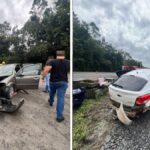 Criança de 4 anos fica ferida em acidente na SC-114 em Pouso Redondo