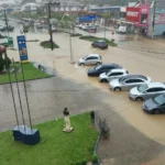 Chuva forte provoca interdição na SC-340, em Presidente Getúlio