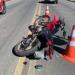 Motociclista fica ferido após colisão com carro em Canoinhas