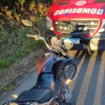 Mulher fica ferida após colisão entre carro e moto na BR-280 em Rio Negrinho