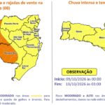 Rio Negrinho sobe e deixa ruas parcialmente interditadas