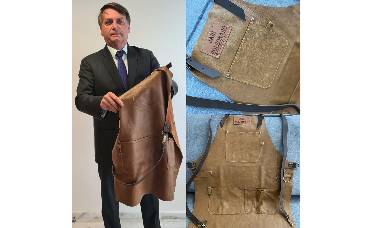 Bolsonaro recebe “Avental de Churrasqueiro” feito por um Taioense