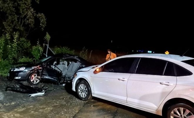 Motorista fica preso às ferragens após acidente na SC-350, em Ituporanga