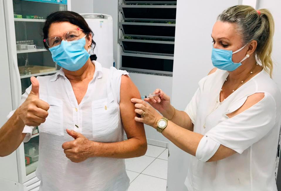 Taió tem a 1ª pessoa vacinada contra a Covid-19