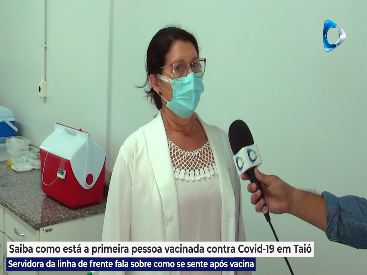 Como está à 1ª pessoa vacinada contra Covid-19 em Taió?