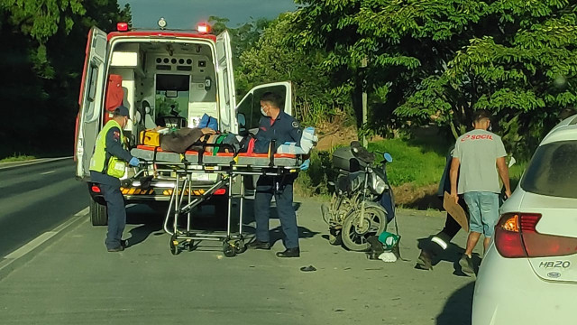 Acidente deixa motociclista ferido na BR-470, em Pouso Redondo