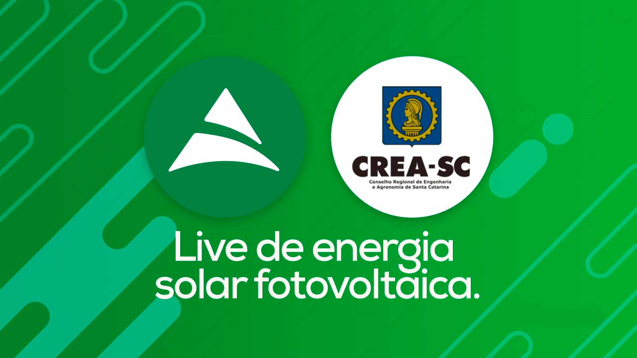 Acontece hoje (30), a live de Energia Solar Fotovoltaica da ENELT em parceria com o CREA-SC