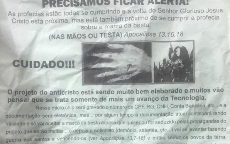 Panfletos “apocalíticos” distribuídos em SC serão  investigados