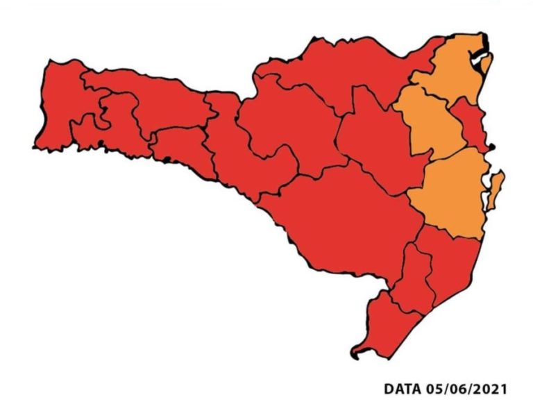 Novo mapa de risco de SC mostra redução no número de regiões em nível gravíssimo