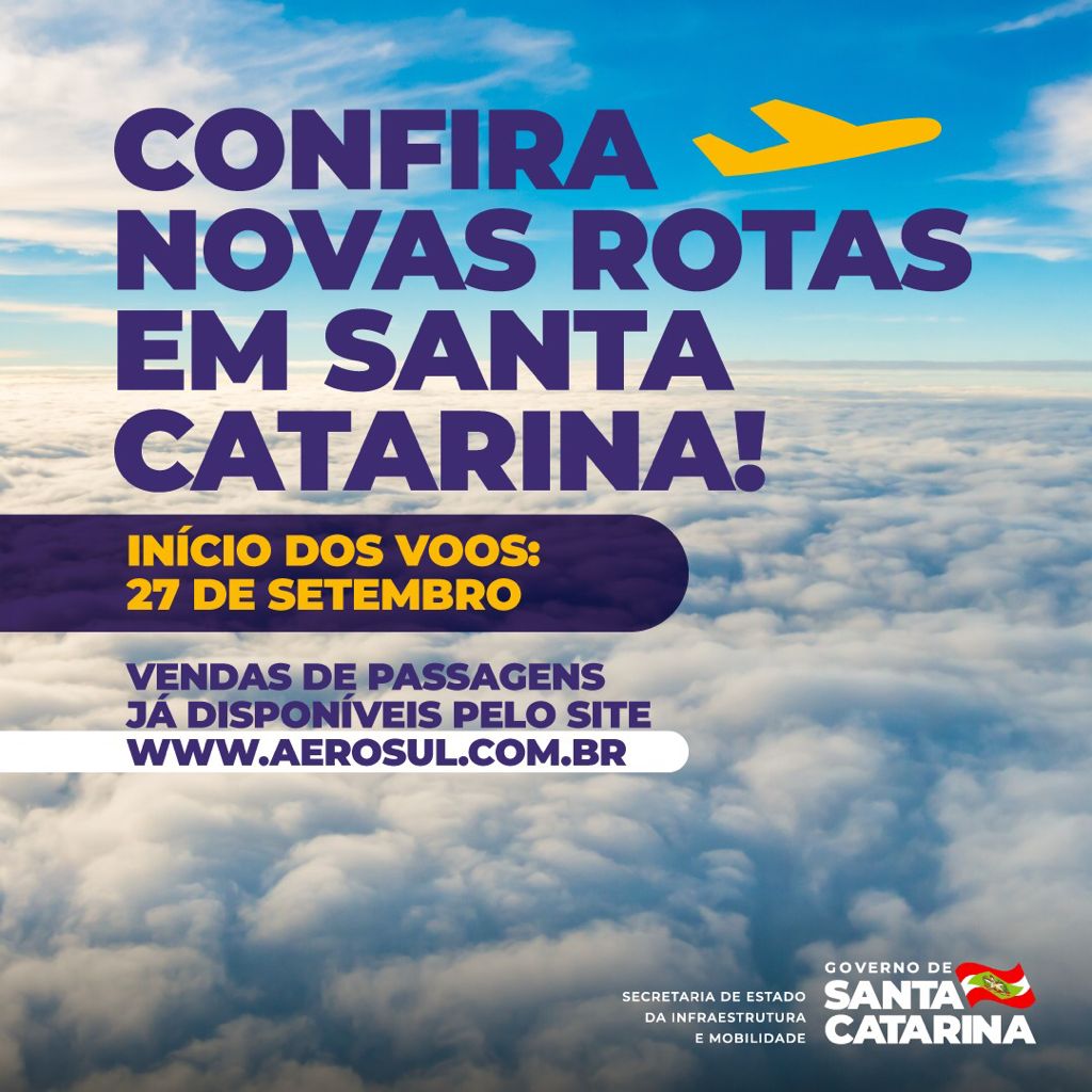 Passagens para novos voos em Santa Catarina estão à venda