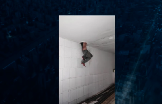 ‘Deu ruim’: Homem fica 10 horas preso no telhado após tentativa de roubo