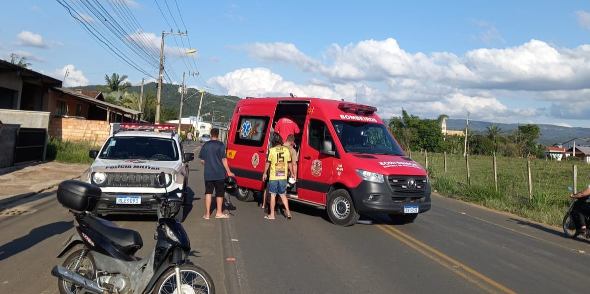 Acidente entre ciclista e Biz é registrada no Alto Vale