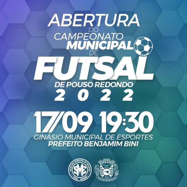 Acontece neste sábado a abertura do Campeonato Municipal de Futsal de Pouso Redondo