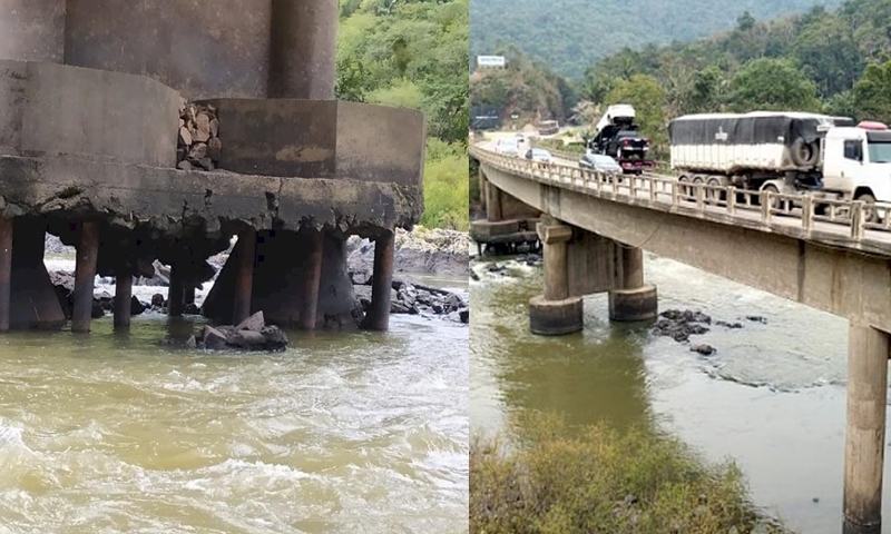 Com risco de colapso e sem opção de desvio, ponte da BR-470 em Ibirama tem nova promessa de reforma