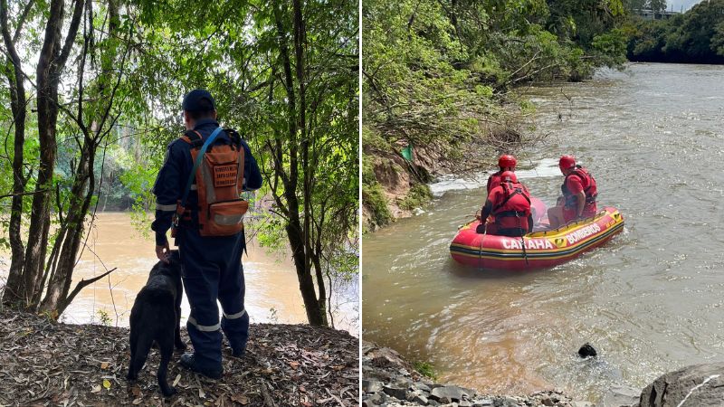 Bombeiros localizam corpo de idoso desaparecido no Rio Canoas, em Otacílio Costa