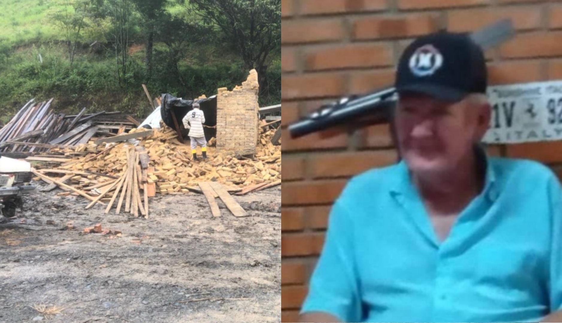 Identificado idoso que morreu após estrutura de carvoaria desabar, em Braço do Trombudo