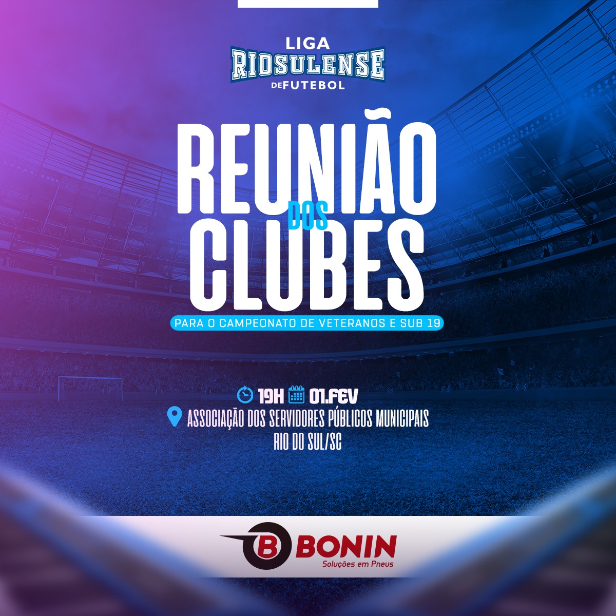 Liga Riosulense realiza hoje (1º) a primeira reunião dos clubes interessados em participar dos campeonatos Sub-19 e Veteranos