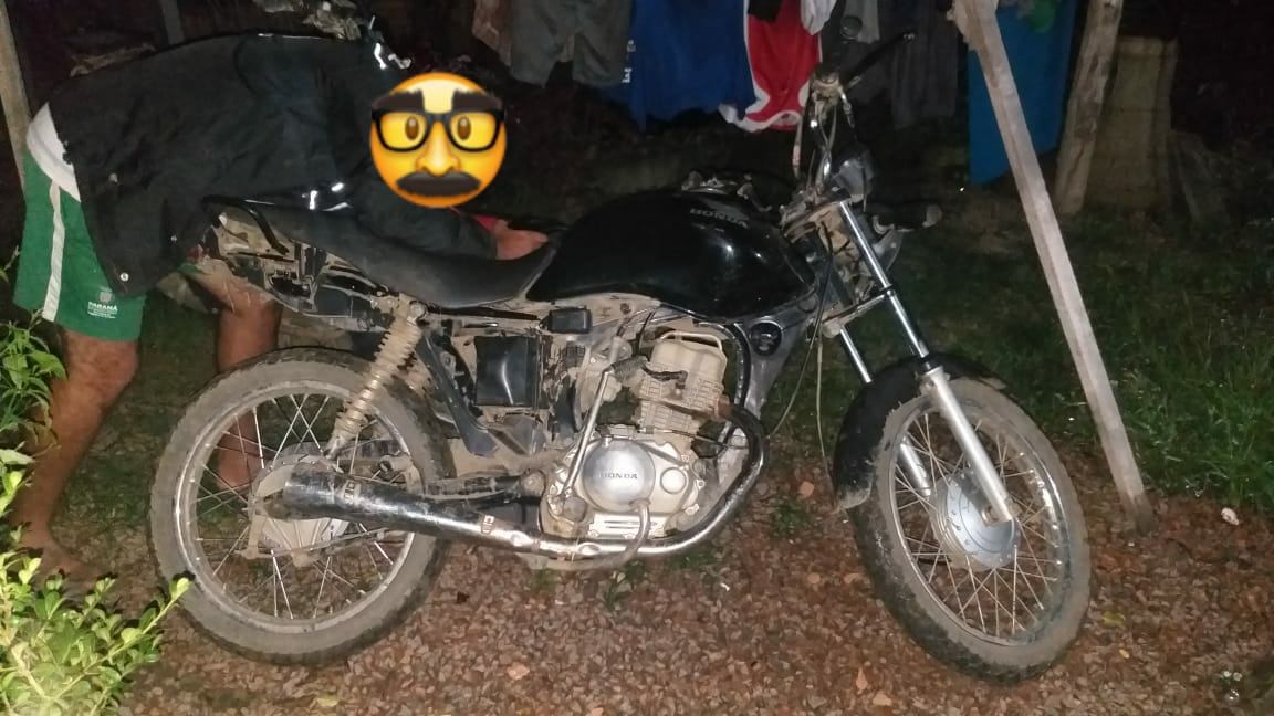 Polícia Militar recupera motocicleta furtada na Terra Indígena, em José Boiteux