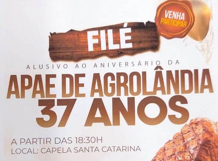 Filé com pão e salada da APAE de Agrolândia acontece neste sábado (25)