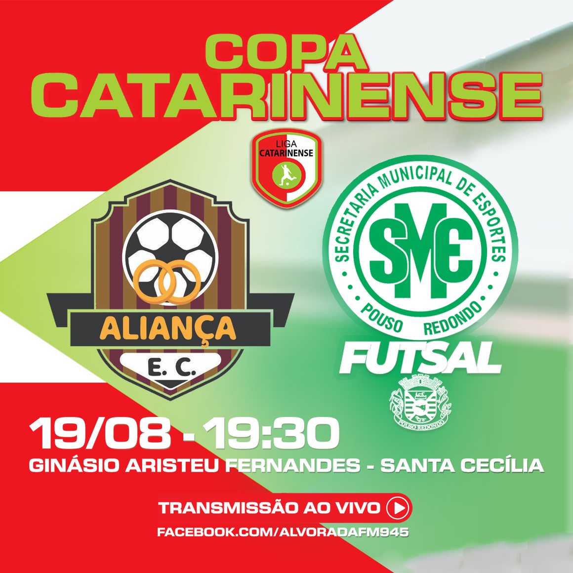 Pouso Redondo Futsal enfrenta o Aliança na Copa Catarinense