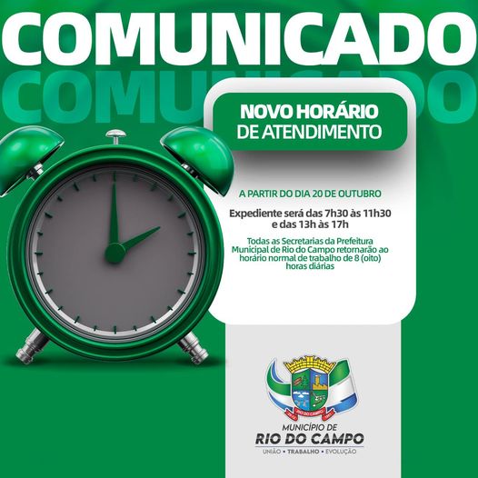 Secretarias de Rio do Campo retornam ao horário normal de atendimento