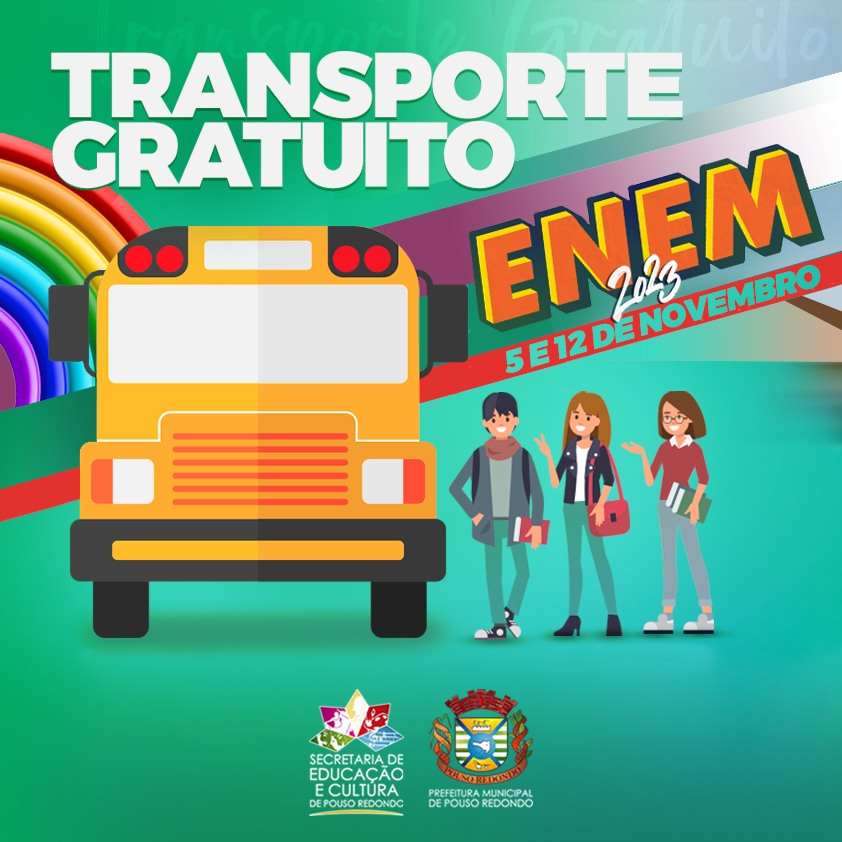 Prefeitura de Pouso Redondo vai disponibilizar ônibus gratuito para o transporte de alunos que irão realizar a prova do ENEM