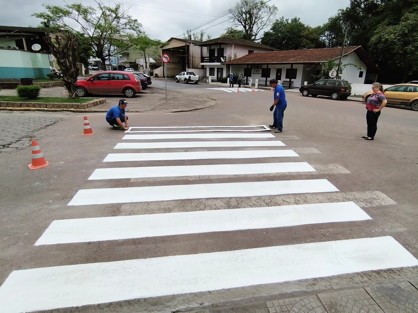 Prefeitura de Pouso Redondo realiza novas pinturas de faixas de sinalização