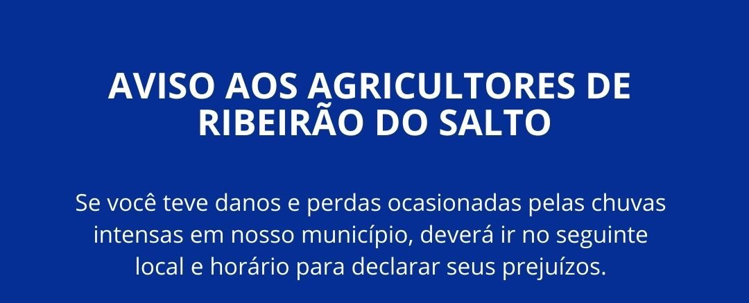 Prefeitura de Taió tem aviso à agricultores do Ribeirão do Salto