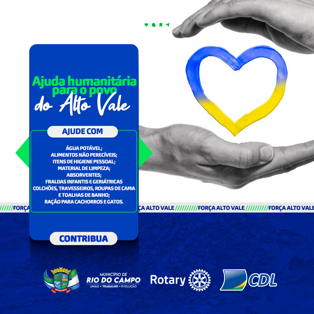 Prefeitura de Rio do Campo promove campanha solidária em prol dos afetados pelas enchentes no Alto Vale