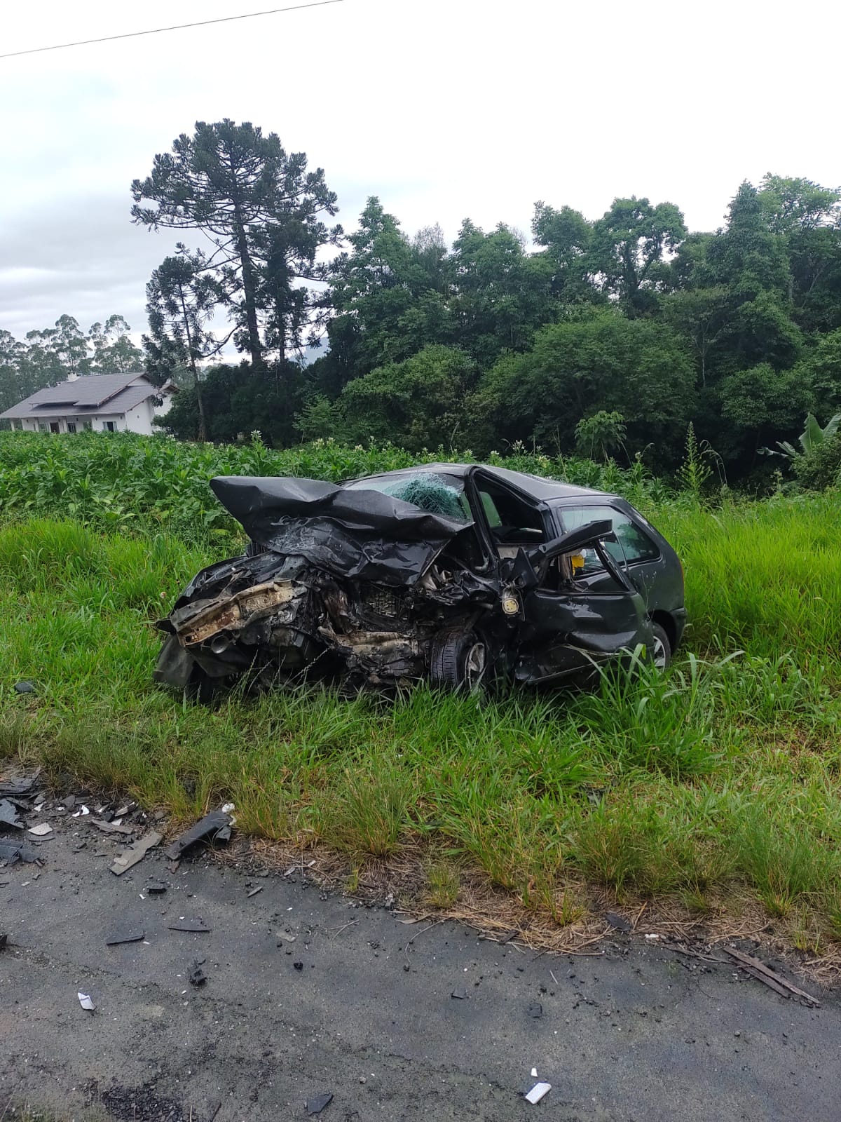 FOTOS: Motorista morre após colisão frontal na SC-350 no Alto Vale