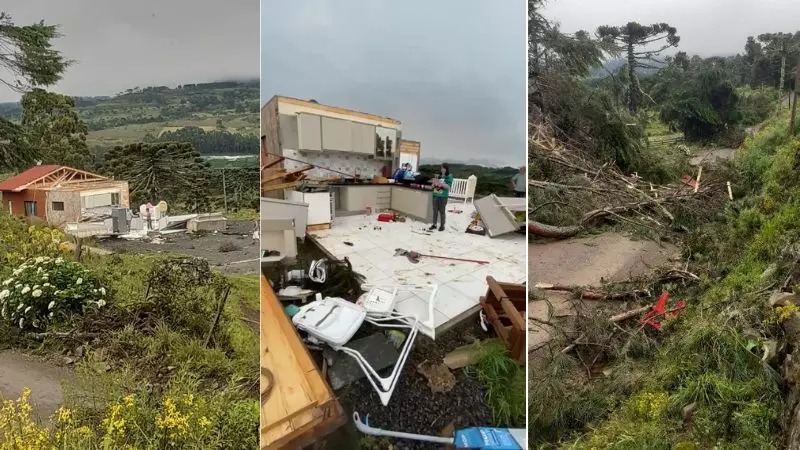 Defesa Civil do Estado confirma ocorrência de tornado em Urupema no sábado (18)