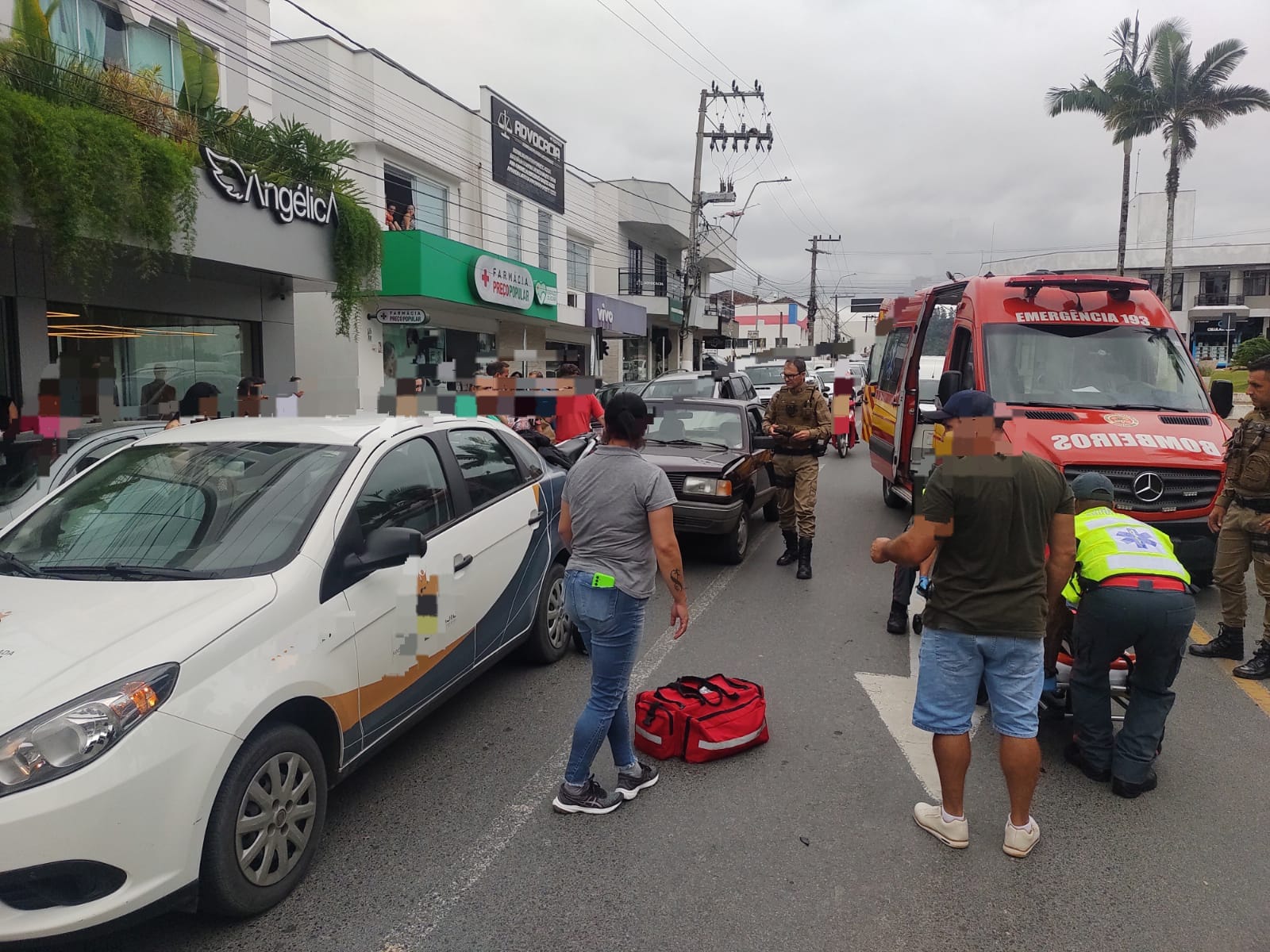 Motociclista fica ferido após acidente no centro de Ituporanga
