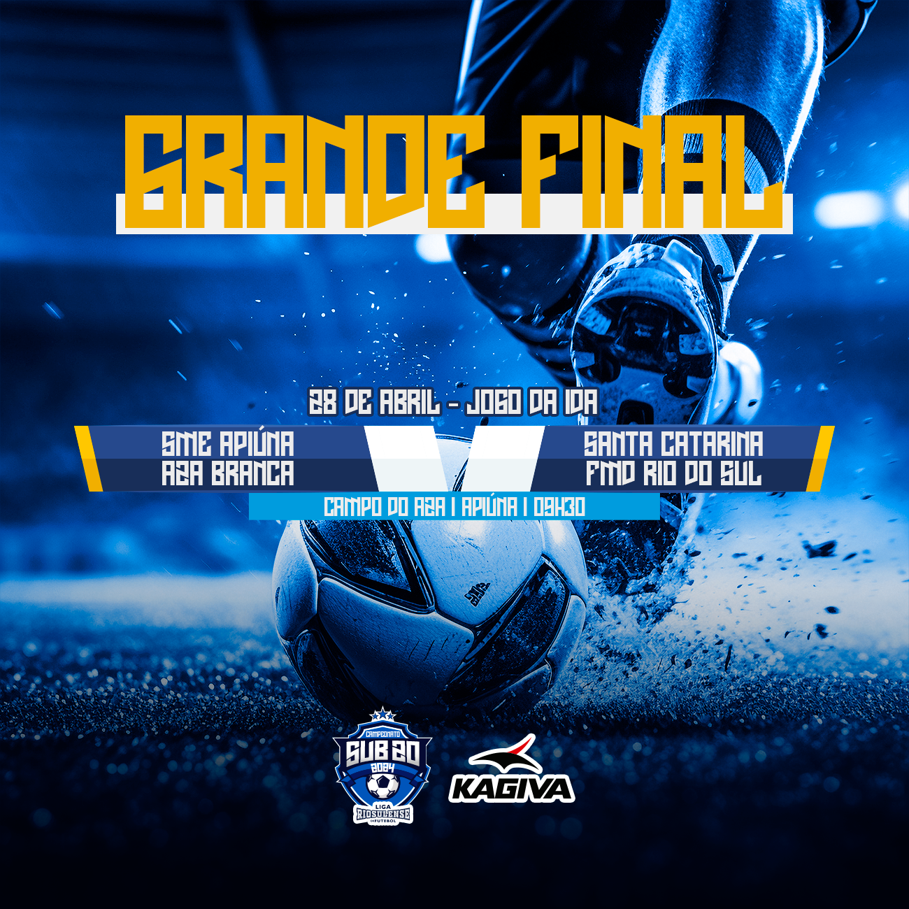 Primeiro jogo da grande final do Campeonato Sub-20 da Liga Riosulense de Futebol será neste domingo (28)