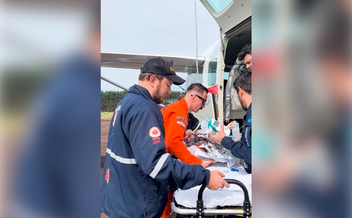 SC realiza o primeiro transporte aeromédico em apoio ao Rio Grande do Sul; paciente de apenas 17 dias de vida