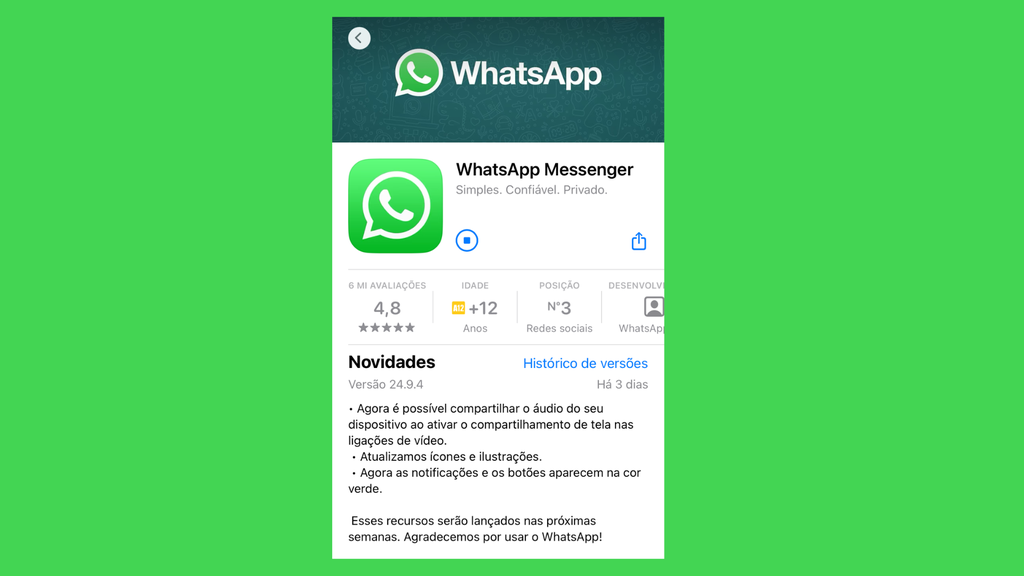 WhatsApp verde é liberado para todos no iPhone