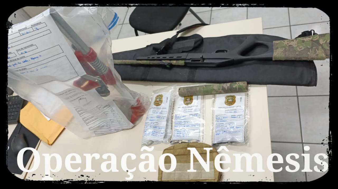 Polícia Civil apreende mais de 50 mil reais em armas de fogo, munições e insumos, no Alto Vale